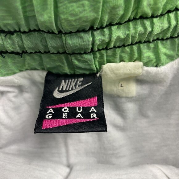 Vintage Nike Aqua Gear Shorts Mens Large Swim Trunks 90s Swimwear Patch - Picture 5 of 11